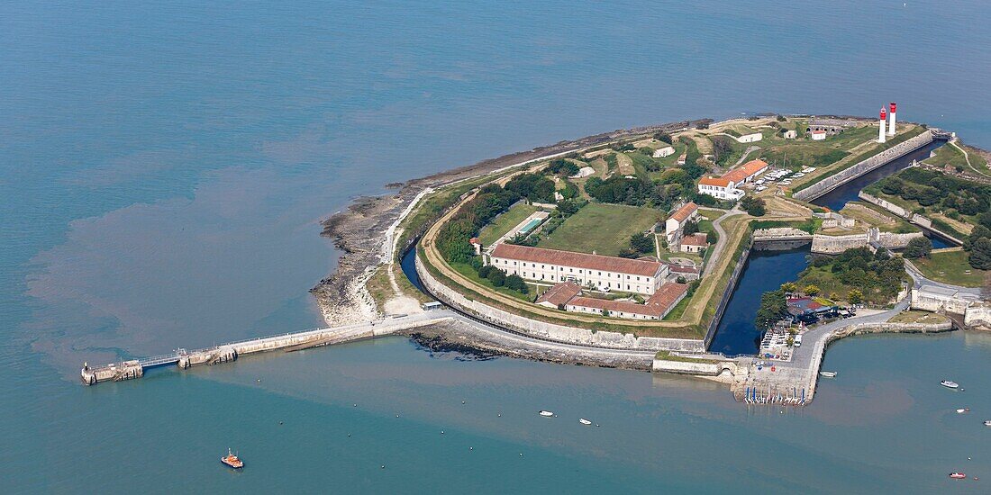 France,Charente Maritime,Aix island,la Rade fort (aerial view)
