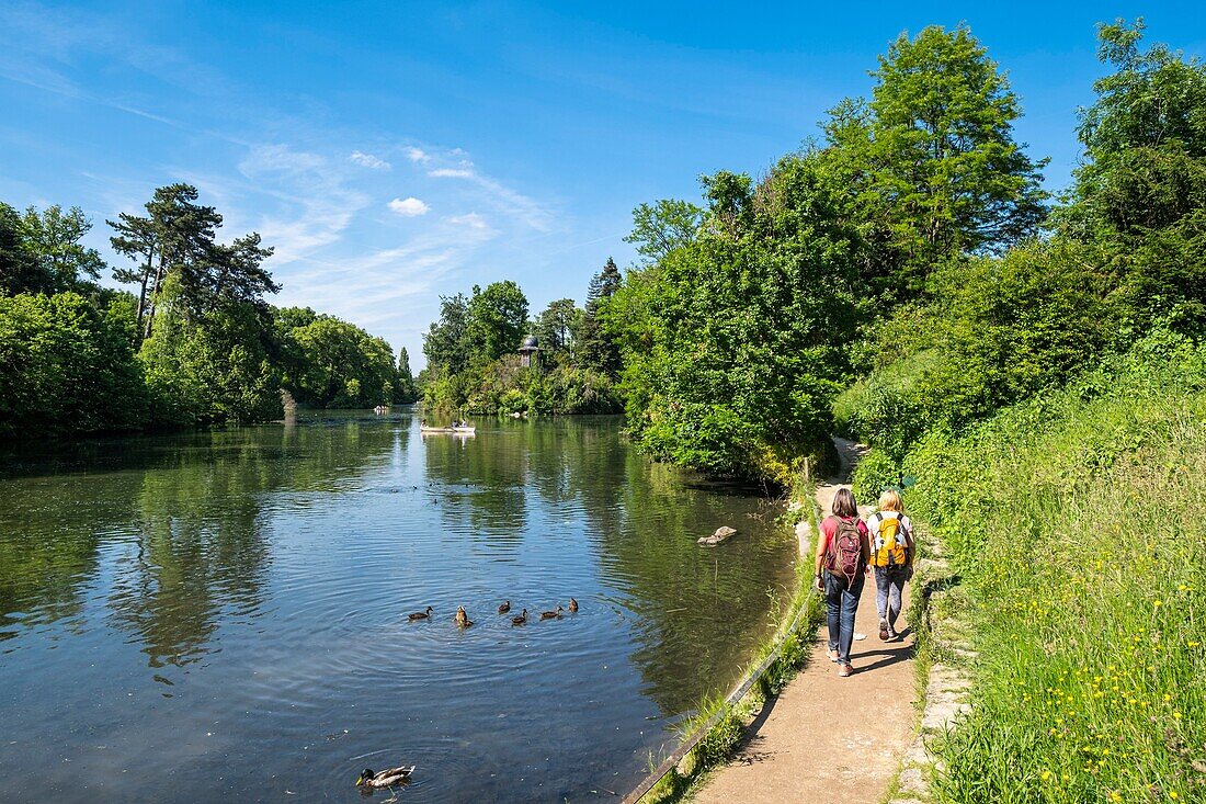 Frankreich,Paris,entlang des GR® Paris 2024 (oder GR75),Fernwanderweg der Metropole, der zur Unterstützung der Pariser Bewerbung für die Olympischen Spiele 2024 angelegt wurde,Bois de Boulogne,See Inferieur