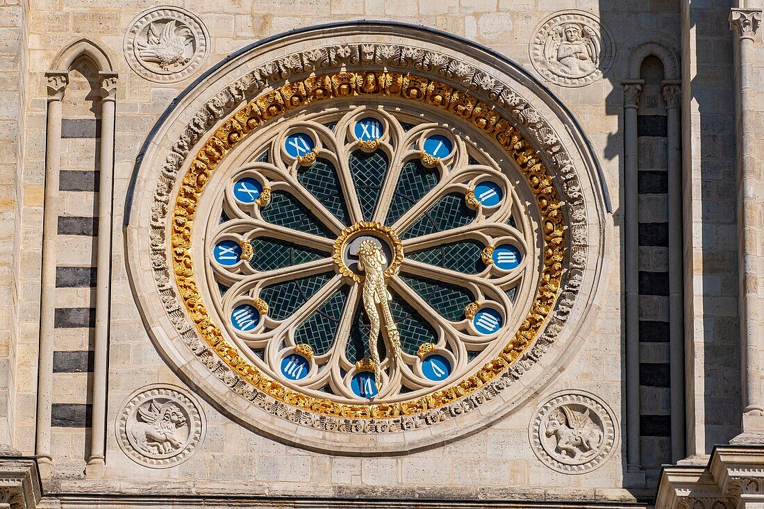 France,Seine Saint Denis,Saint Denis,the cathedral basilica,the clock