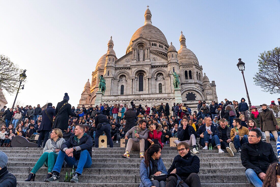 France,Paris,Montmartre hill,Sacre Coeur Basilica