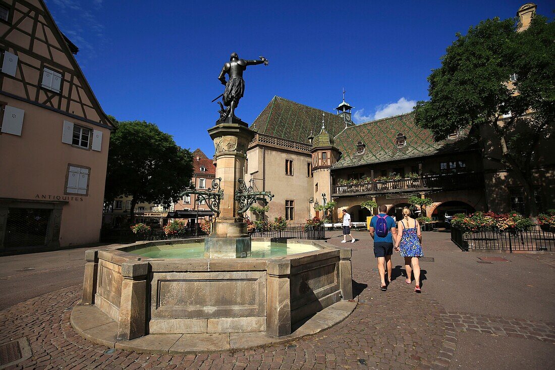 France,Haut Rhin,Colmar,Old Customs Square,The Schwendi fountain in Colmar