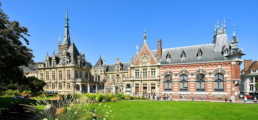 France,Seine Maritime,Pays de Caux,Alabaster Coast,Fecamp,the Gothic Revival and Neo-Renaissance Benedictine Palace,built in the late 19th century,is both the place of production of Benedictine liqueur and Museum