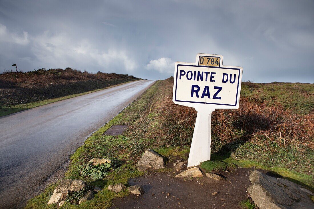 Frankreich,Finistere,Iroise,Pointe de Sizun,Plogoff,Pointe du Raz,Sturm an der Pointe du Raz,Große nationale Stätte