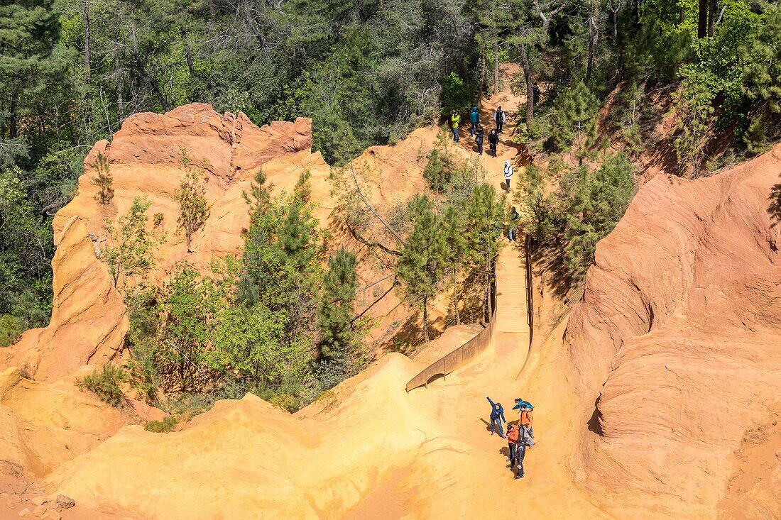 France,Vaucluse,Luberon Regional Natural Park,Roussillon,labeled the Most Beautiful Villages of France,the Sentier des Ocres