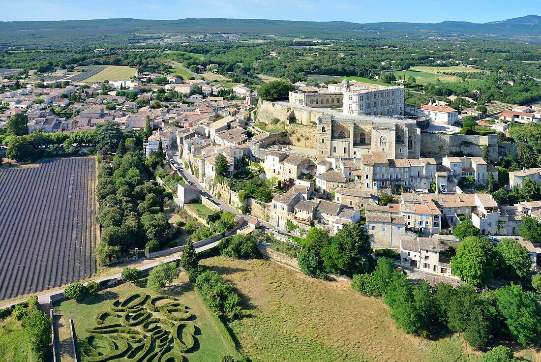 France,Drome,Grignan castle (vue aerienne)