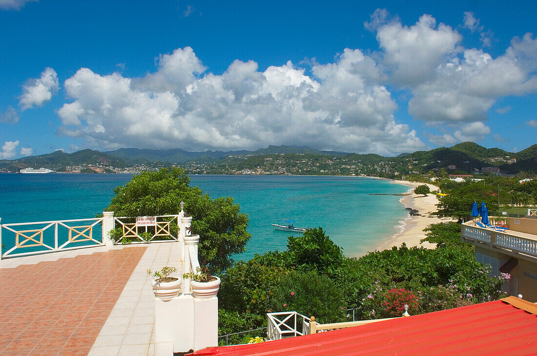 Grenada,Elevated view of Grand Anse Beach,Caribbean