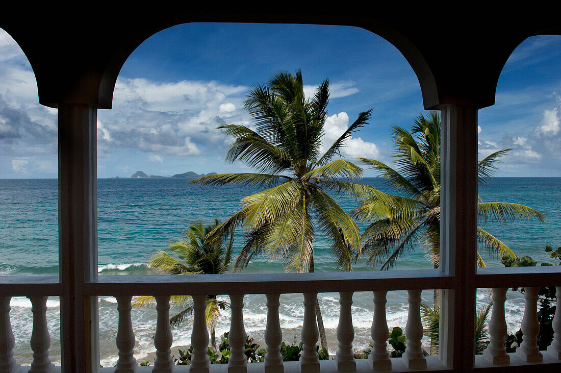 Caribbean,Grenada,Ocean view from Petite Anse Hotel at Laurant Point,Saueurs