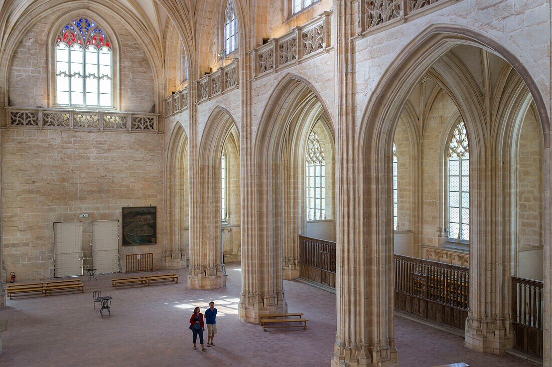 France,Ain,Bourg en Bresse,Royal Monastery of Brou restored in 2018,church of Saint Nicolas de Tolentino,masterpiece of flamboyant Gothic,the large nave hosts cultural shows