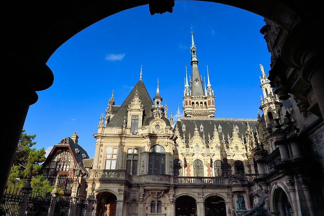 France,Seine Maritime,Pays de Caux,Cote d'Albatre,Fecamp,Benedictine Palace in Neo Gothic and Neo Renaissance styles,built by the producer of the Benedictine herbal liquor