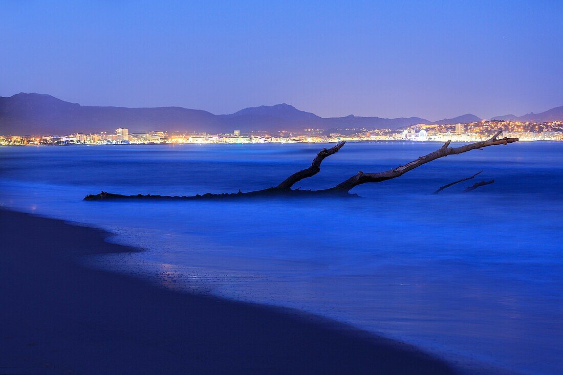 France,Var,Frejus,Saint Aygulf district,Esclamandes beach,Saint Raphael in the background