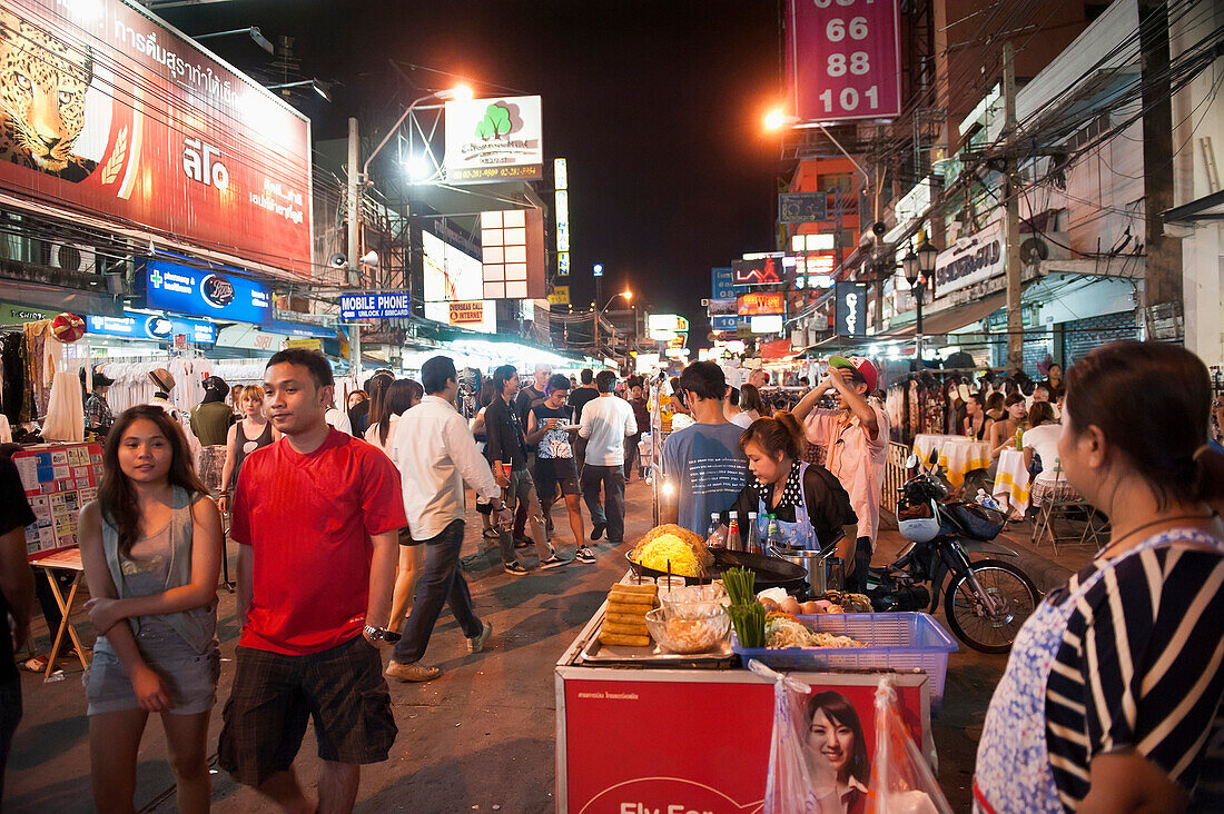 Thailand, Khao San Road bei Nacht, Bangkok