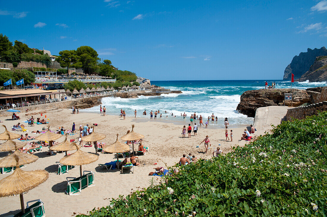 Tourists In Cala Molins,Mallorca,Balearic Islands,Spain