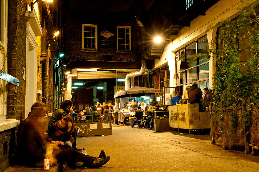 People Hanging Out In Brick Lane,East London,London,Uk