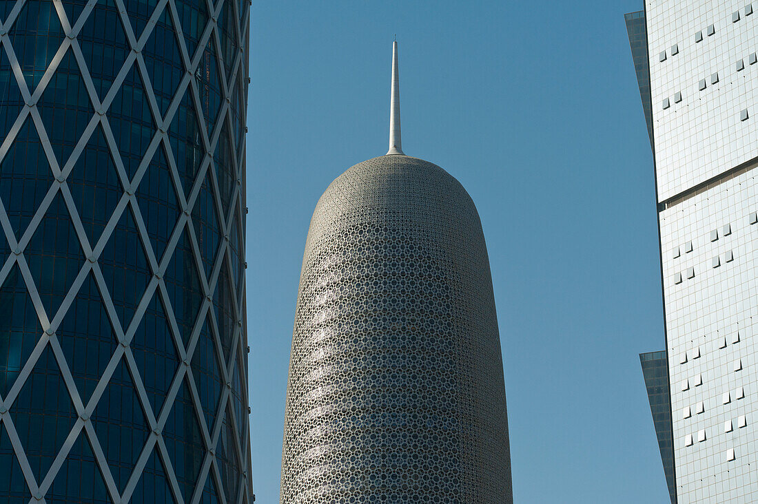 Qatar,Exterior of modern office buildings,Doha