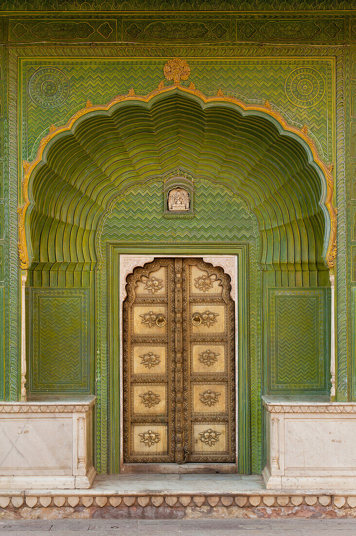 India,Rajasthan,Doorway in City Palace,Jaipur