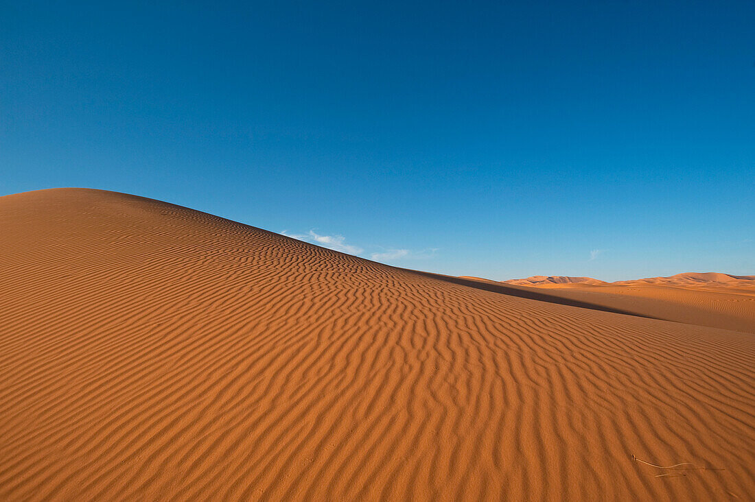 Marokko,Sanddünen im Erg Chebbi-Gebiet, Sahara-Wüste bei Merzouga