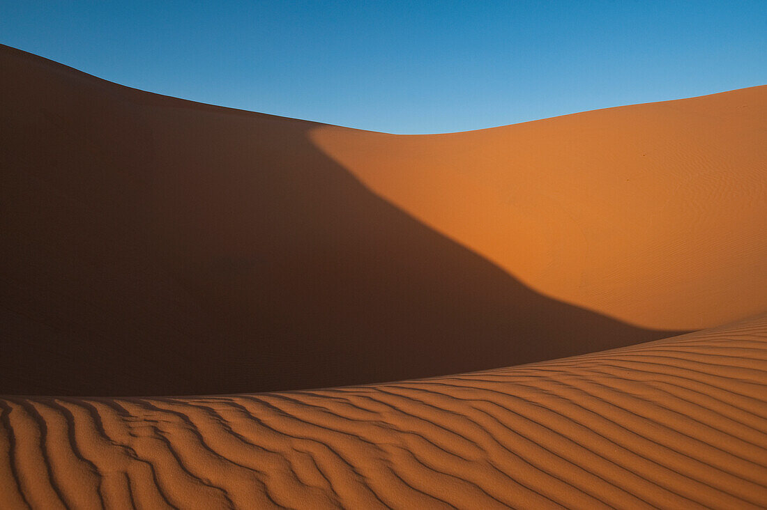 Marokko,Detail einer Sanddüne im Erg Chebbi-Gebiet,Sahara-Wüste bei Merzouga