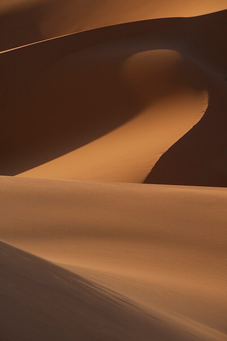 Marokko,Detail von Sanddünen im Erg Chebbi-Gebiet, Sahara-Wüste bei Merzouga
