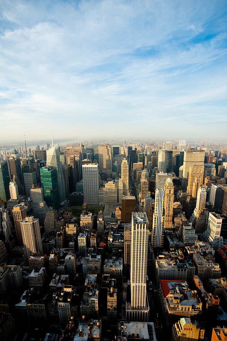 Ansichten von Manhattan von der Spitze des Empire State Building,New York,Usa