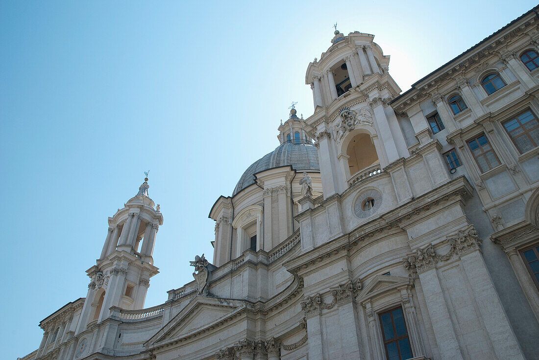 Italy,Farmese Square,Rome,Building Facade And Piazza Farnese