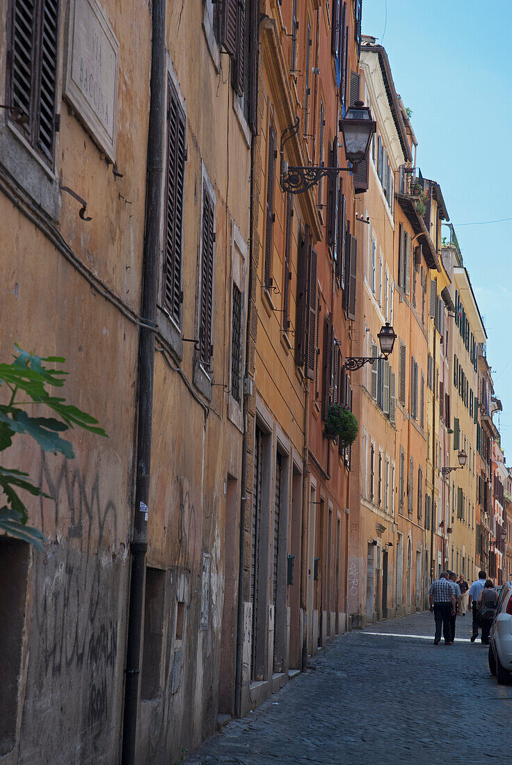 Italy,House Facades At Narrow Street At Rome City Center,Rome