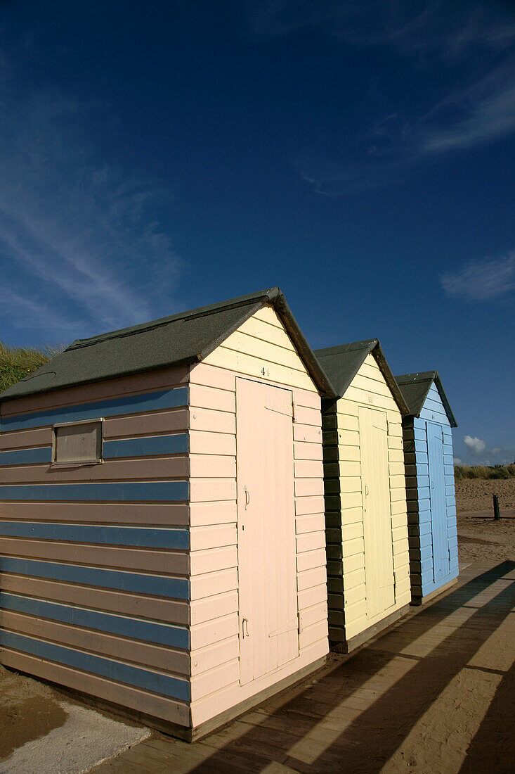 Colourful Beach Huts,Bude,North Cornwall,England,Uk.