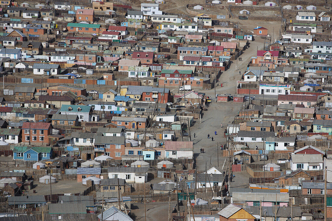 Mongolei,Blick auf arme Außenbezirke,Ulaan Baatar