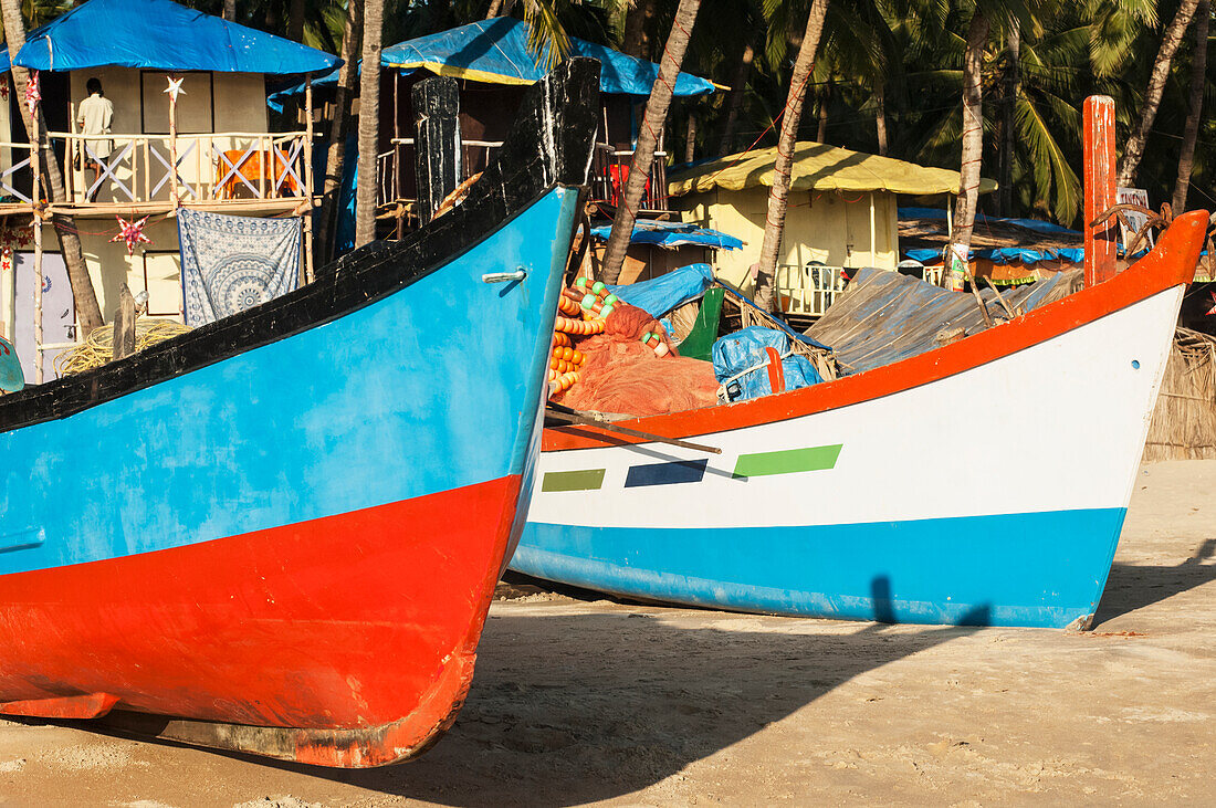 India,Colorful Fishing Boat On Palolem Beach,Goa