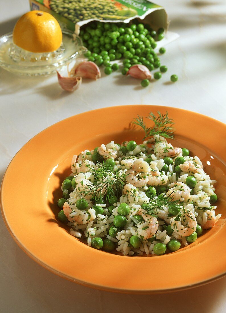 Rice Dish with Shrimp and Peas