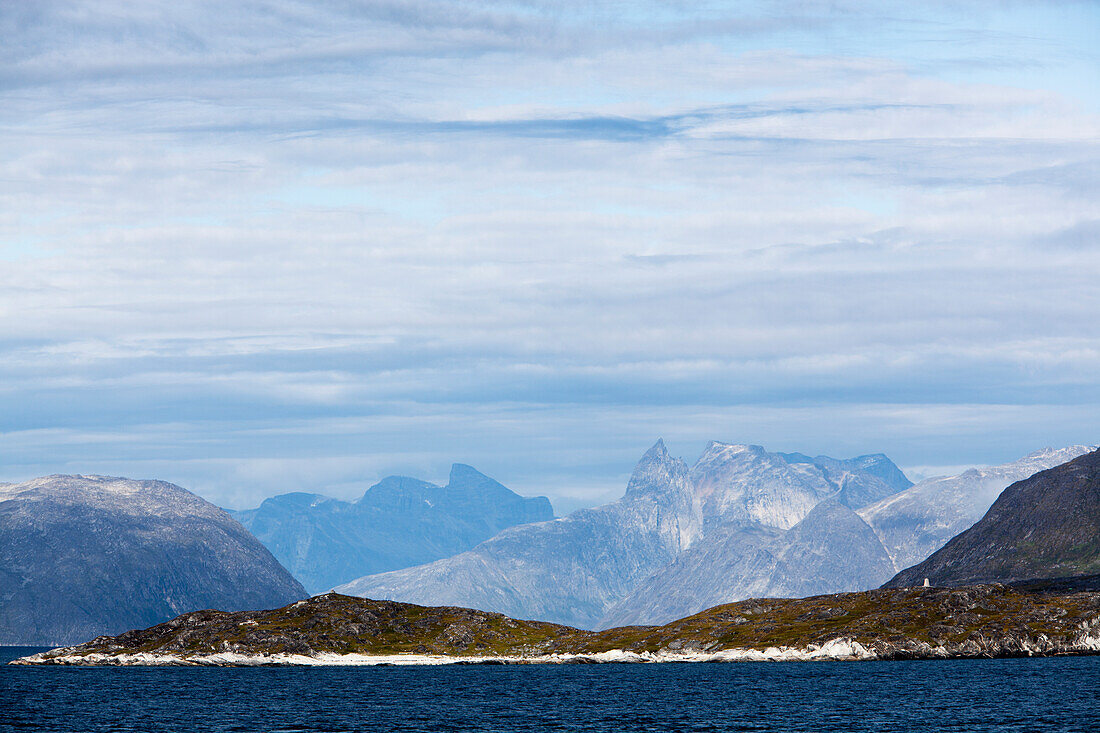 Denmark,Greenland,Views up fjord,Nuuk