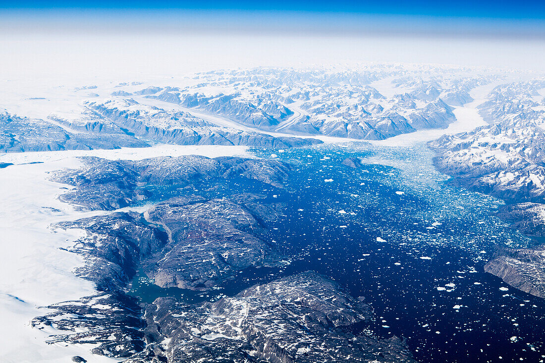 Denmark,Aerial view of icecap,Greenland