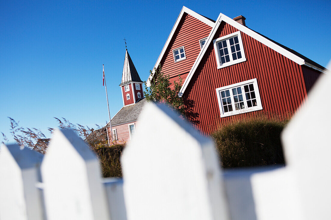 Greenland,Lutheran Nuuk Cathedral (Annaassisitta Oqaluffia) and mission house,Old Nuuk