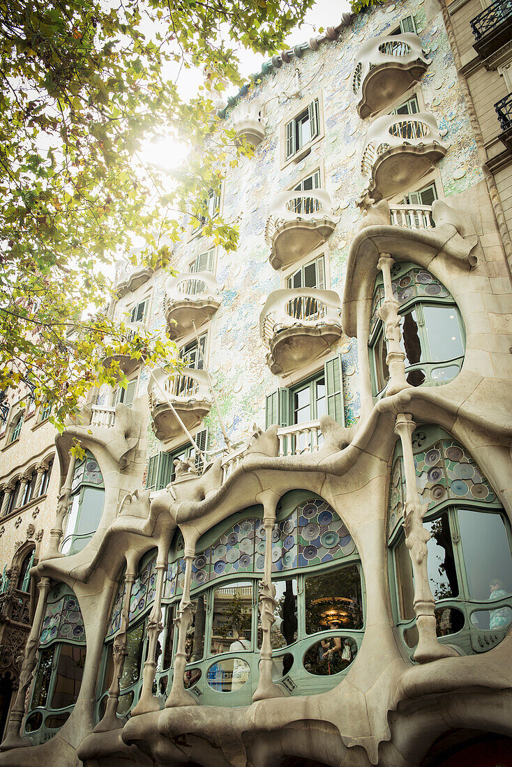 Spain,Antoni Gaudi's Casa Batlllo in Passeig de Gracia,Barcelona