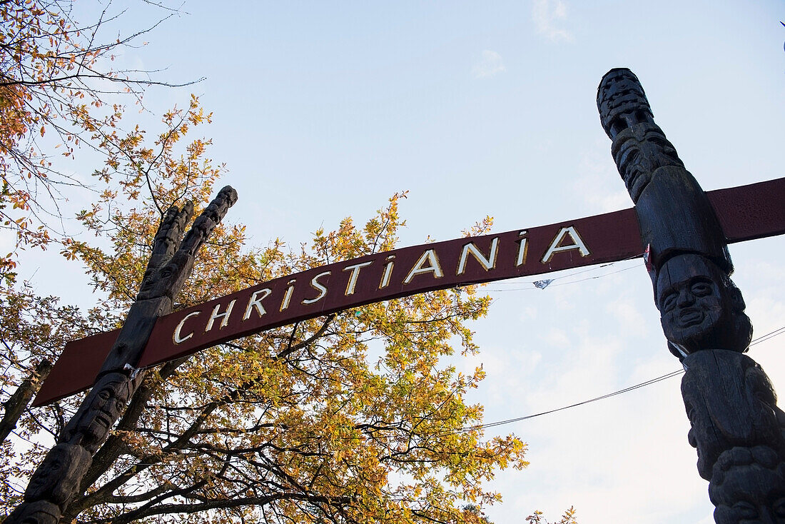 Denmark,Entrance to Christiania district,Copenhagen