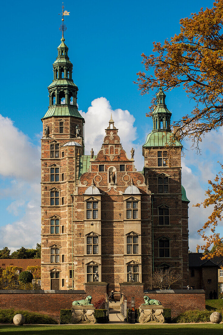 Denmark,Front view of Rosenborg Castle,Copenhagen