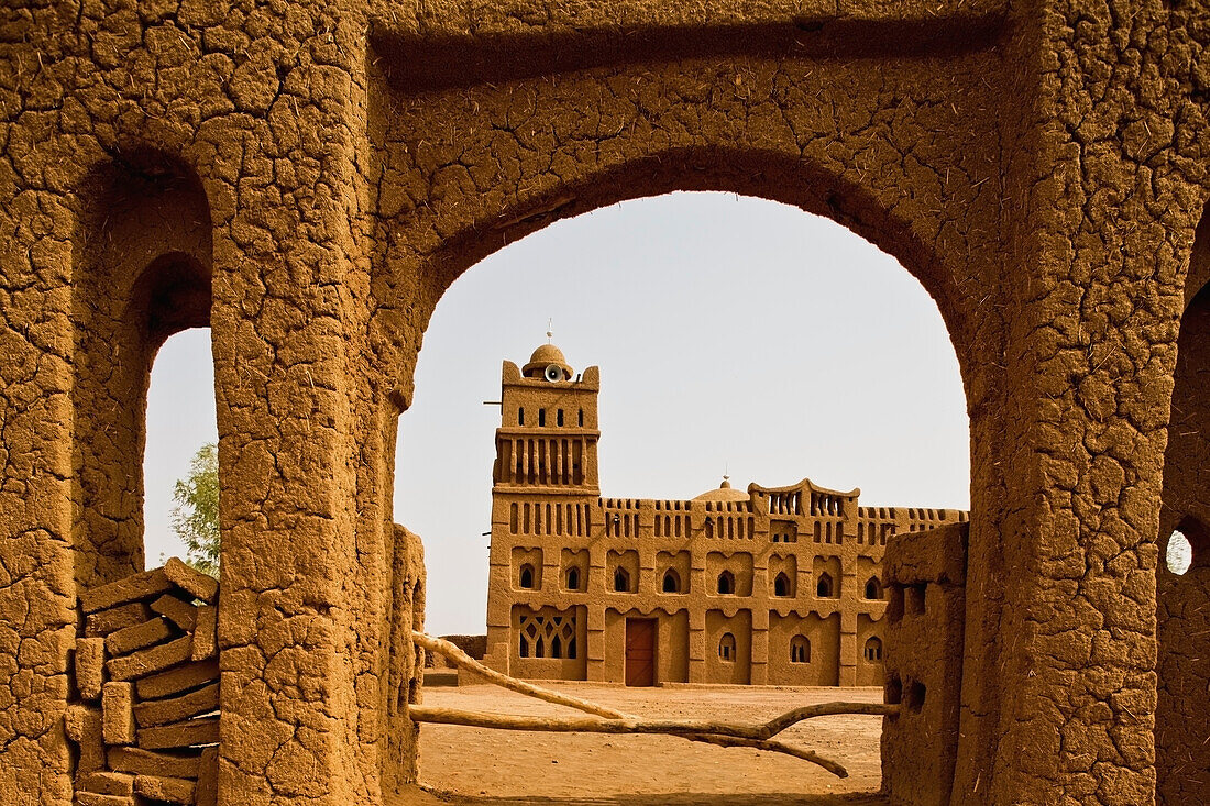 Niger,Zentralniger,Region Tahoa,Traditionelle Moschee aus Lehmziegeln,Dorf Yaama