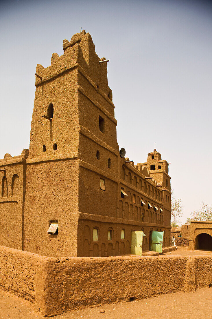 Niger,Zentralniger,Region Tahoa,Traditionelle Moschee aus Lehmziegeln,Dorf Yaama