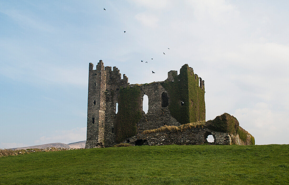 UK,Irland,Grafschaft Kerry,Halbinsel Iveragh,Cahersiveen,Cahersiveen,Ballycarbery Castle am Ring of Kerry