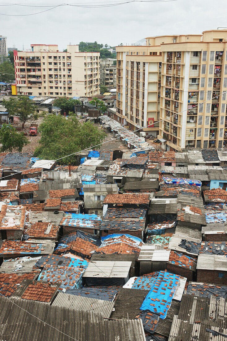 Indien,Blick auf die Barackensiedlung Dharavi,Mumbai