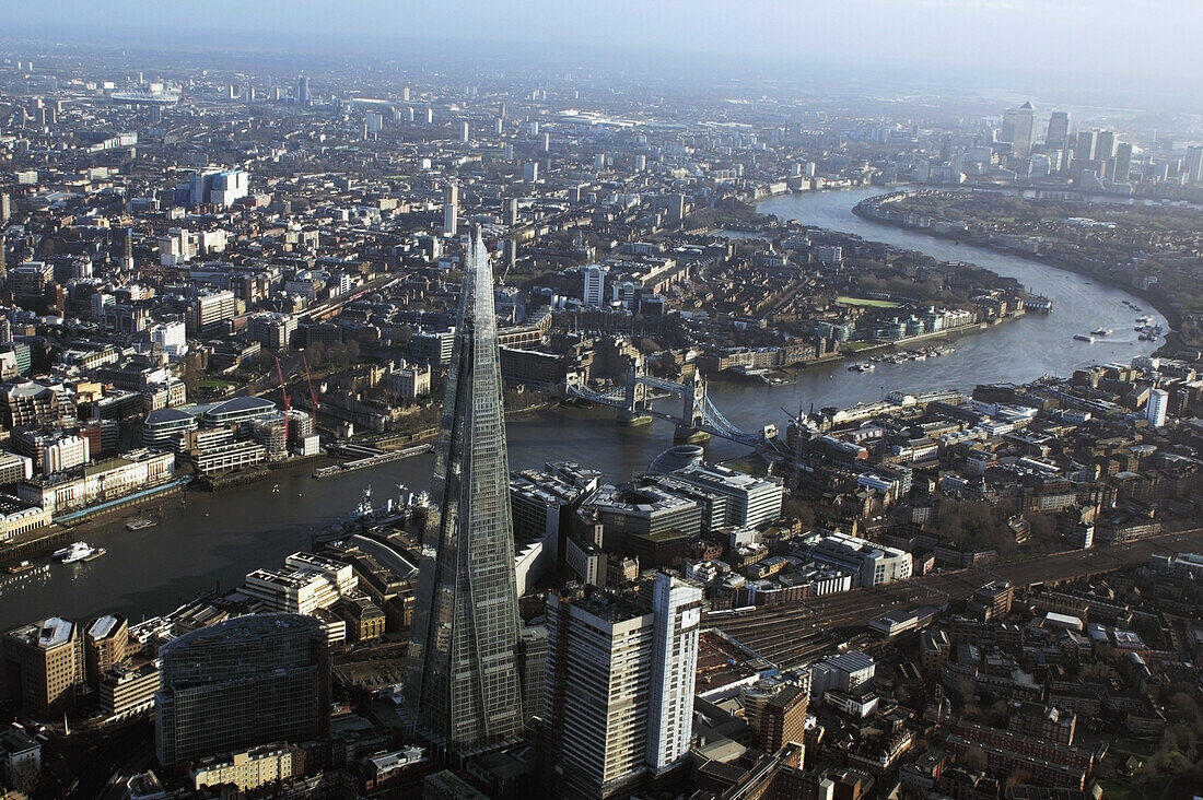 UK,Elevated view of central London,England