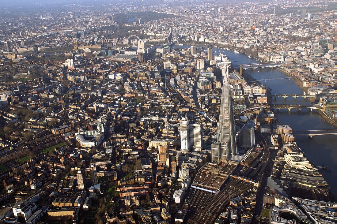 UK,Aerial view of central London,England