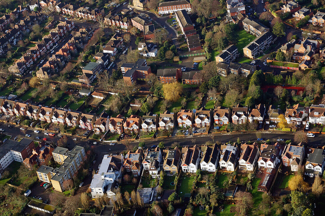 Vereinigtes Königreich,England,Luftaufnahme eines Wohnviertels,London