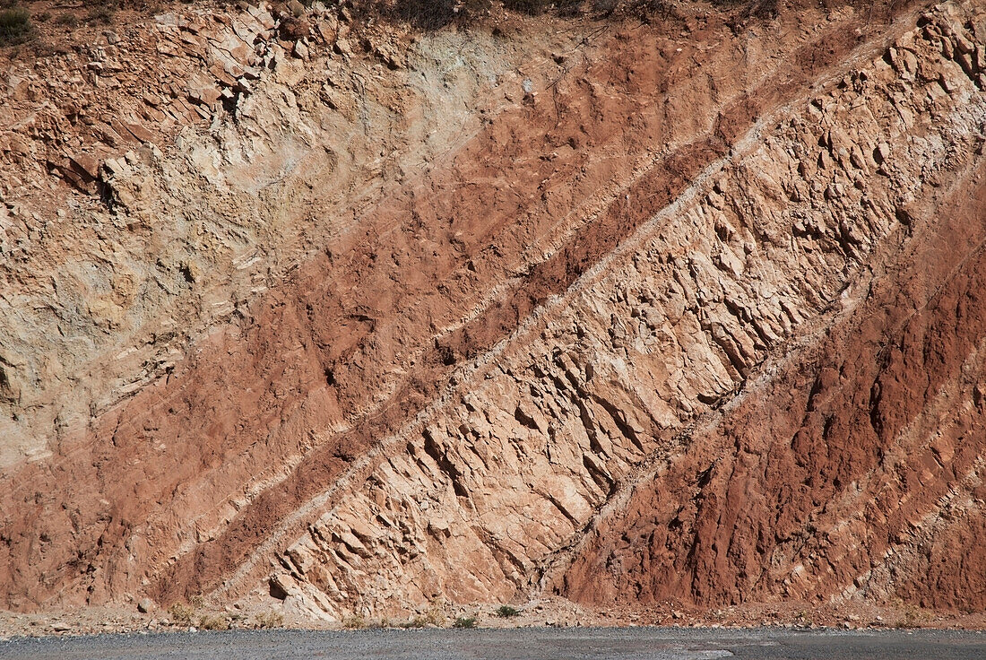 Morocco,Mountain layers composition,ground inner view,High Atlas