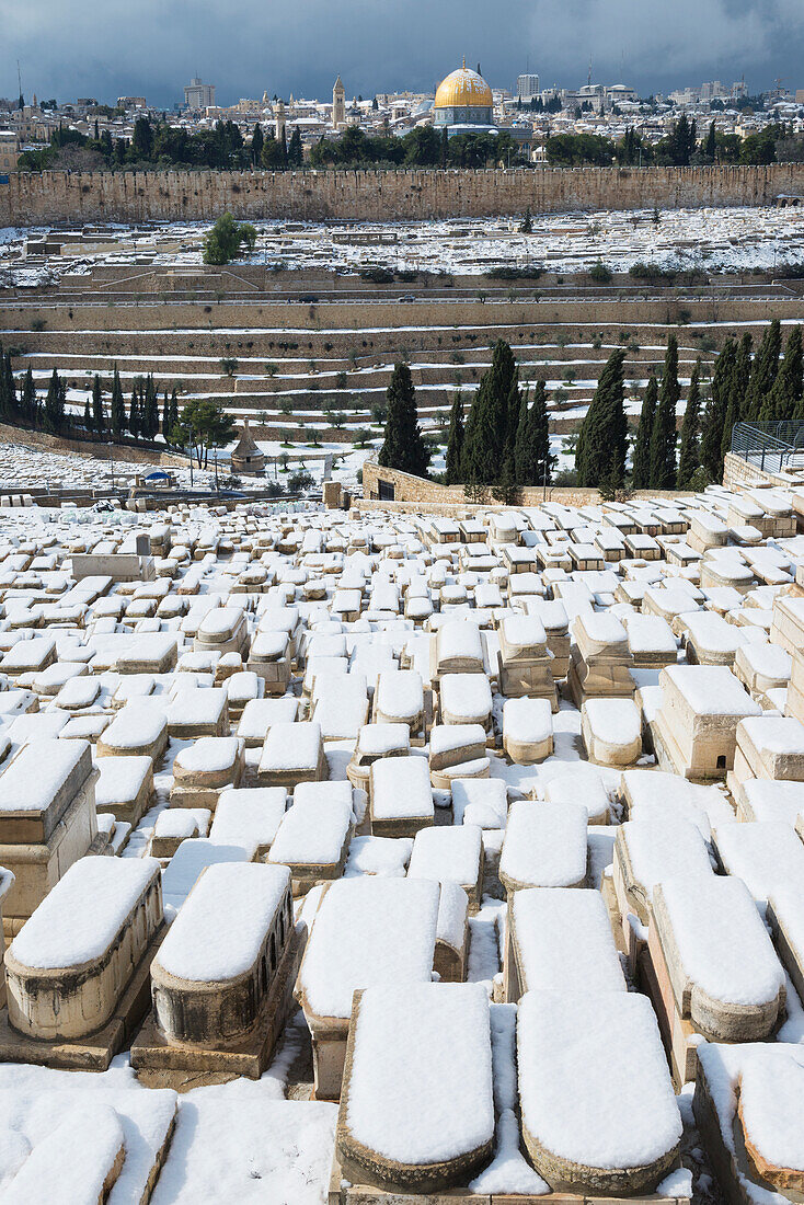 Israel,Mount of Olives,Jerusalem,2013,Snow in Jerusalem on January 10