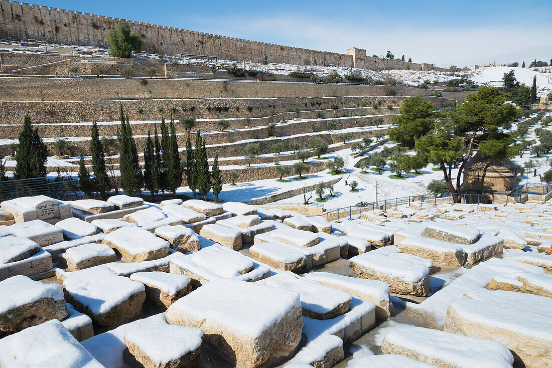 Israel,Ölberg,Jerusalem,2013,Schnee in der Stadt am 10. Januar