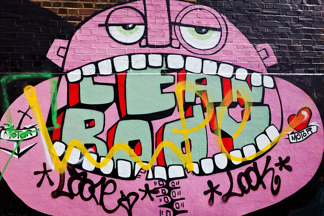 Street Art At Redchurch Street,Shoreditch,London,England,Uk