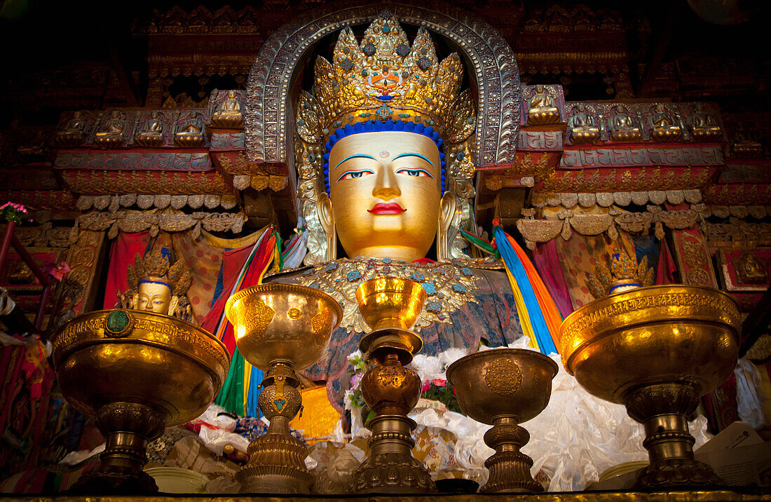 Upward View Of Buddhist Sculpture,Tibet