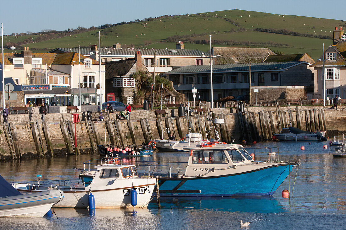 West Bay Harbor, Jurassic Coast, Dorset, England, Großbritannien