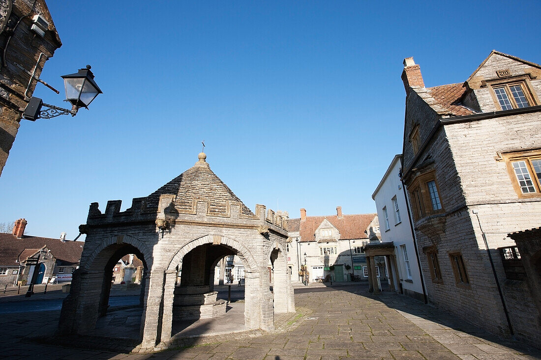 Old Town's Square Of Somerton,South Somerset,England,Uk