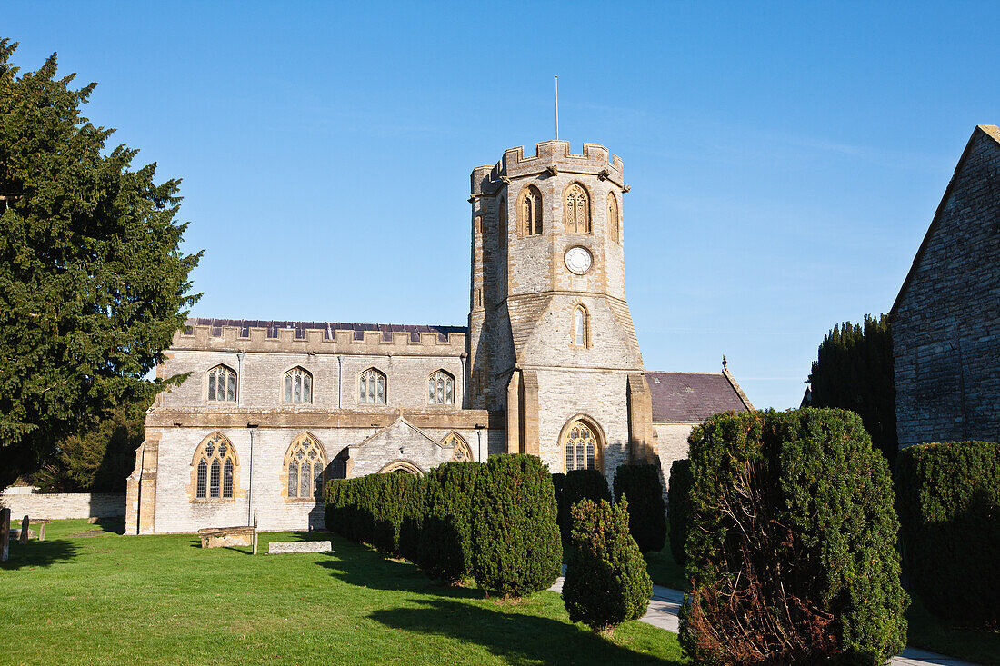 Church And Park,Somerton,South Somerset,England,Uk